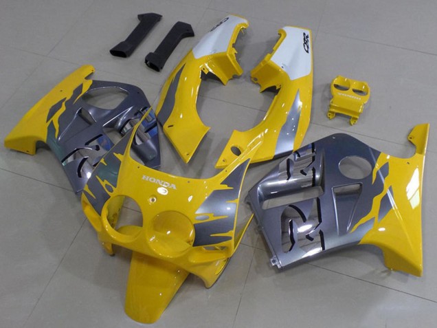 1988-1989 Honda CBR250RR MC19 Motorcycle Fairings - White Yellow Silver Canada for Sale