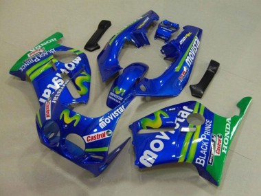 1988-1989 Honda CBR250RR MC19 Motorcycle Fairings - Blue Green White MoviStar Red Castrol Canada for Sale