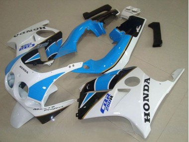 1988-1989 Honda CBR250RR MC19 Motorcycle Fairing - White Light Blue Glossy Black Canada for Sale