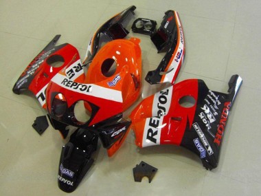 1990-1998 Honda CBR250RR MC22 Motorcycle Fairings - Orange White Red Glossy Black HRC Repsol Canada for Sale