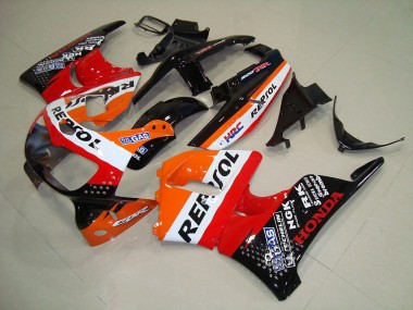 1994-1995 Honda CBR900RR 893 Motorcycle Fairings - Orange White Red Glossy Black HRC Repsol Canada for Sale