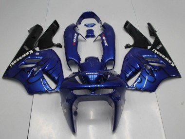 1994-1997 Kawasaki ZX9R Motorcycle Fairings - Blue Black Flame Canada for Sale