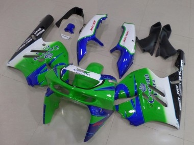 1994-1997 Kawasaki ZX9R Motorcycle Fairings - White Blue Green Black Corona Extra Canada for Sale