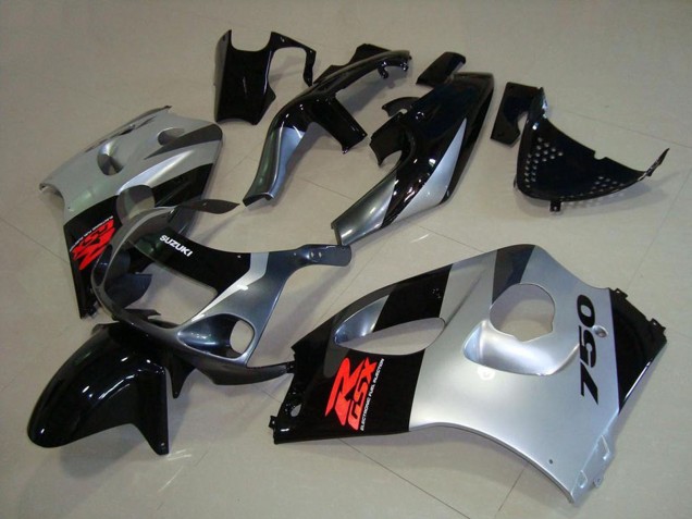 1996-2000 Suzuki GSXR 750 Motorcycle Fairings - Glossy Black Silver Canada for Sale