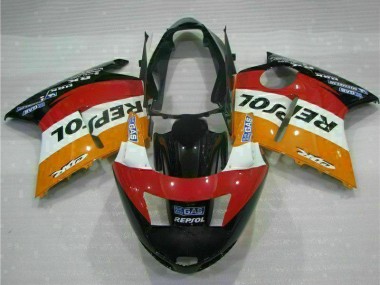 1996-2007 Honda CBR1100XX Blackbird Motorcycle Fairing - Orange White Red Glossy Black Repsol Canada for Sale