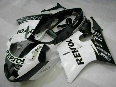 1996-2007 Honda CBR1100XX Blackbird Motorcycle Fairings - White Glossy Black Repsol Canada for Sale