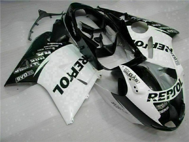 1996-2007 Honda CBR1100XX Blackbird Motorcycle Fairings - White Glossy Black Repsol Canada for Sale
