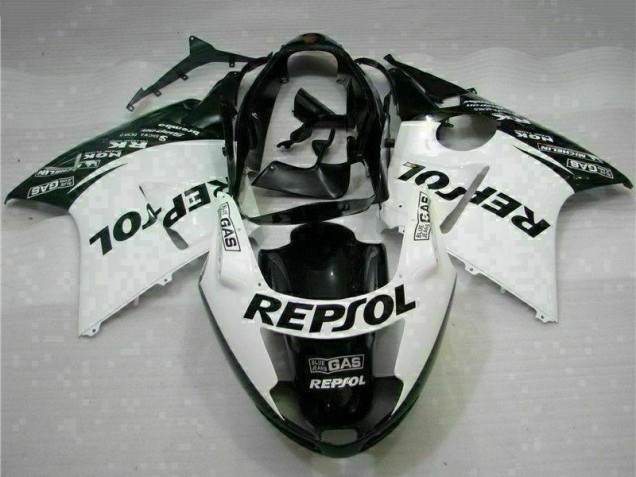 1996-2007 Honda CBR1100XX Blackbird Motorcycle Fairings - White Glossy Black Repsol Canada for Sale