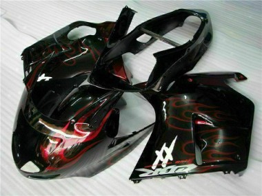 1996-2007 Honda CBR1100XX Blackbird Abs Motorcycle Fairing - Glossy Black Red Flame Canada for Sale