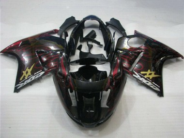1996-2007 Honda CBR1100XX Blackbird Abs Motorcycle Fairings - Glossy Black Red Flame Canada for Sale
