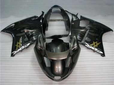 1996-2007 Honda CBR1100XX Blackbird Motorcycle Fairings - Glossy Black Silver Flame Canada for Sale