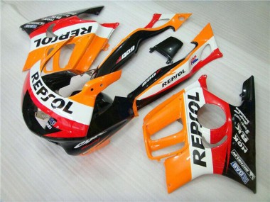 1995-1996 Honda CBR600 F3 Motorcycle Fairing - Orange White Red Glossy Black Repsol Canada for Sale