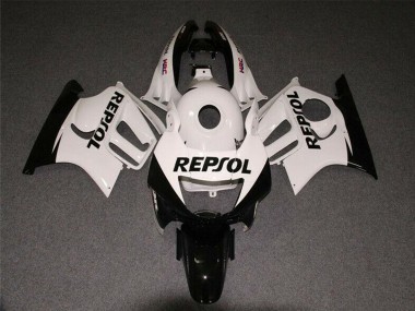 1997-1998 Honda CBR600 F3 Motorcycle Fairings - White Glossy Black Repsol Canada for Sale