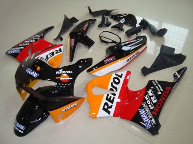 1998-1999 Honda CBR900RR 919 Motorcycle Fairings - Orange White Red Glossy Black Repsol Canada for Sale