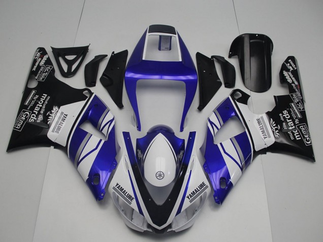 1998-1999 Yamaha YZF R1 Motorcycle Fairings - Blue White Glossy Black Yamalube Motards Canada for Sale
