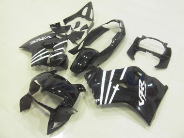 1998-2001 Honda VFR 800 Motorcycle Fairings - Glossy Black White Stripe Canada for Sale