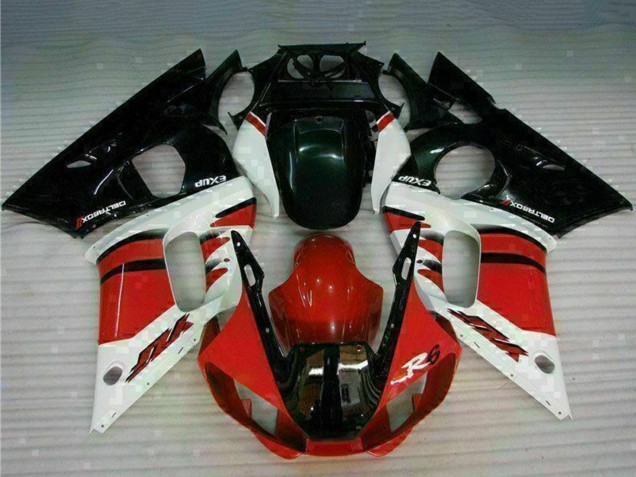1998-2002 Yamaha YZF R6 Motorcycle Fairing - White Red Glossy Black Canada for Sale