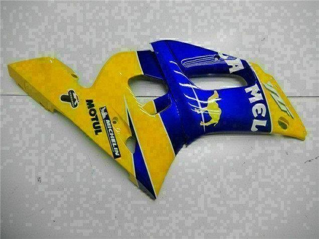 1998-2002 Yamaha YZF R6 Motorcycle Fairings - Yellow Blue White Camel Motul Canada for Sale