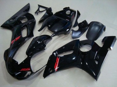 1998-2002 Yamaha YZF R6 Motorcycle Fairings - Glossy Black Red Decal Canada for Sale