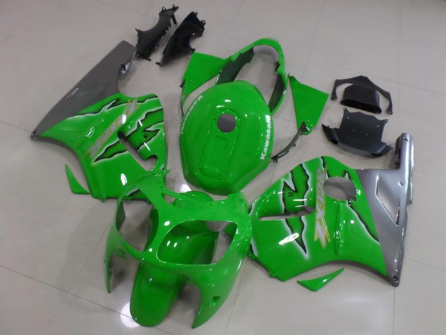 2000-2001 Kawasaki ZX12R Motorcycle Fairings - Green Silver Canada for Sale