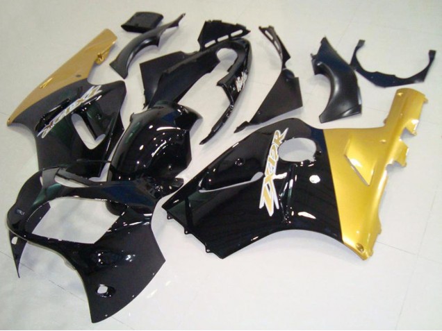2000-2001 Kawasaki ZX12R Motorcycle Fairings - Glossy Black Gold Canada for Sale