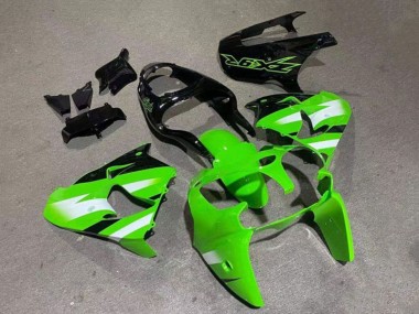 2000-2001 Kawasaki ZX9R Motorcycle Fairings - Green White Glossy Black Canada for Sale