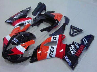 2000-2001 Yamaha YZF R1 Motorcycle Fairing - Orange White Red Black Repsol Canada for Sale
