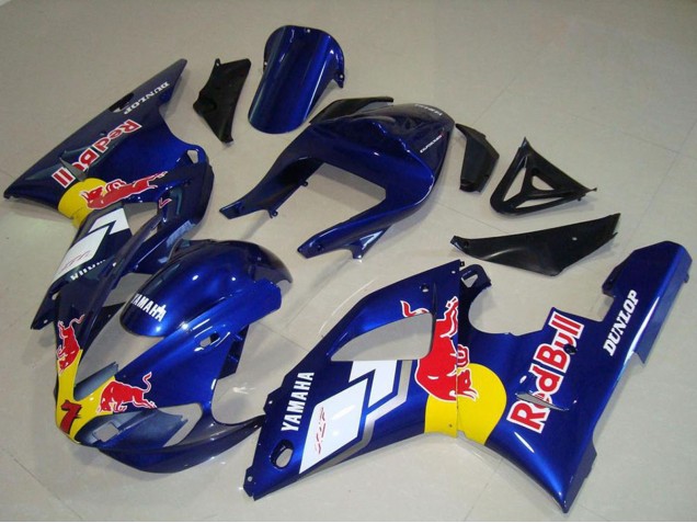 2000-2001 Yamaha YZF R1 Motorcycle Fairings - Blue White Yellow Red Bull Canada for Sale