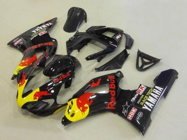 2000-2001 Yamaha YZF R1 Motorcycle Fairings - Glossy Black Yellow Red Bull Canada for Sale