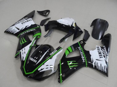 2000-2001 Yamaha YZF R1 Motorcycle Fairings - White Black Green Monster Canada for Sale
