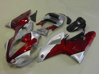 2000-2001 Yamaha YZF R1 Motorcycle Fairings - Silver Maroon Red Canada for Sale