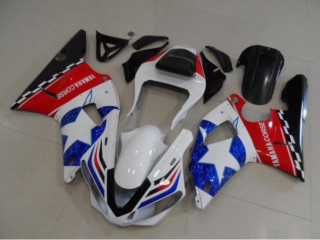 2000-2001 Yamaha YZF R1 Motorcycle Fairings - White Red Blue Black Corse Canada for Sale