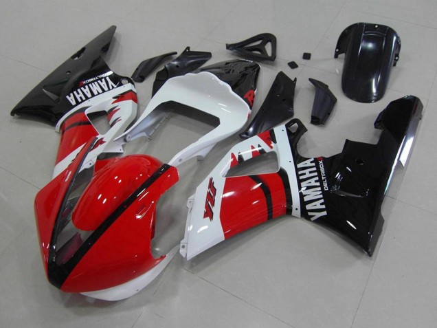 2000-2001 Yamaha YZF R1 Motorcycle Fairings - Red White Glossy Black Racing Version Canada for Sale