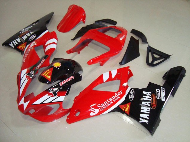 2000-2001 Yamaha YZF R1 Motorcycle Fairings - Red White Glossy Black Santander Canada for Sale
