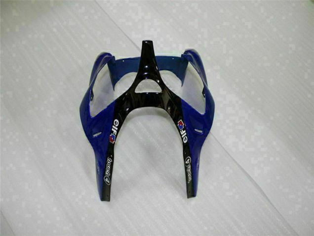 2000-2002 Kawasaki ZX6R Motorcycle Fairings - Blue Glossy Black Elf Bridgestone Canada for Sale