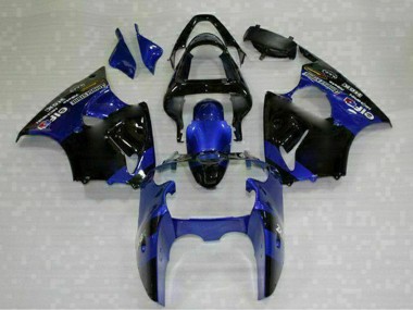 2000-2002 Kawasaki ZX6R Motorcycle Fairings - Blue Glossy Black Elf Bridgestone Canada for Sale