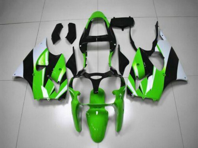 2000-2002 Kawasaki ZX6R Motorcycle Fairing Kits - Green White Black Canada for Sale