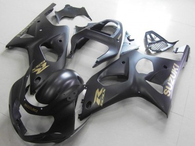 2000-2002 Suzuki GSXR 1000 Motorcycle Fairings - Matte Black Gold Decal Canada for Sale