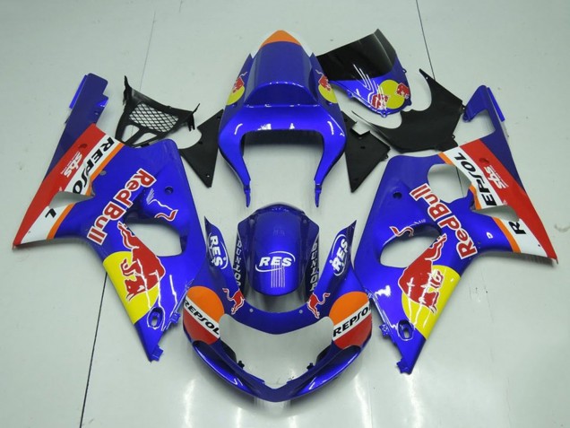 2000-2002 Suzuki GSXR 1000 Motorcycle Fairings - Blue Yellow Red Bull Repsol Canada for Sale