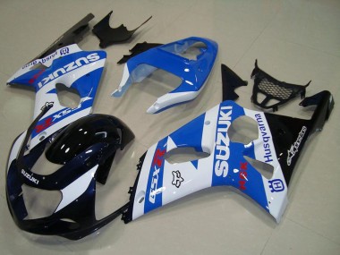 2000-2002 Suzuki GSXR 1000 Motorcycle Fairings - White Blue Glossy Black Canada for Sale