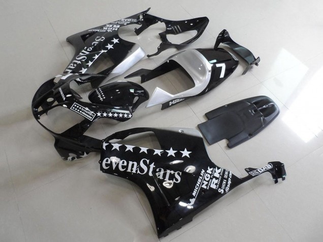 2000-2006 Honda VTR1000 Motorcycle Fairings - Glossy Black White SevenStars Canada for Sale