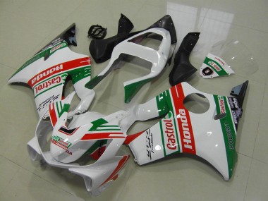 2001-2003 Honda CBR600 F4i Motorcycle Fairings - White Red Green Castrol Canada for Sale