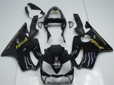 2001-2003 Honda CBR600 F4i Motorcycle Fairings - Glossy Black Gold Decals Canada for Sale