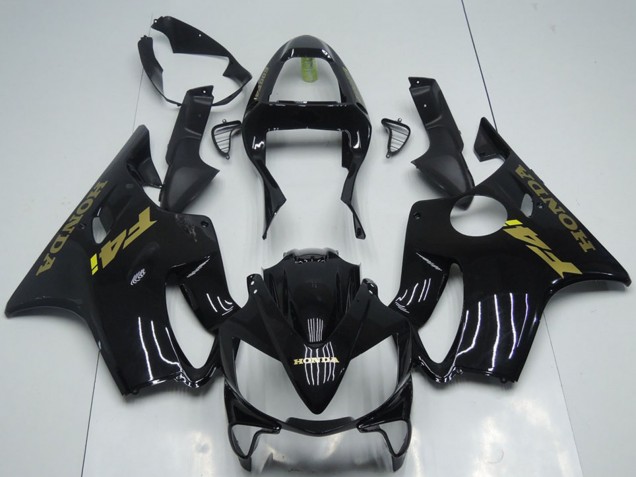 2001-2003 Honda CBR600 F4i Motorcycle Fairings - Glossy Black Gold Decals Canada for Sale