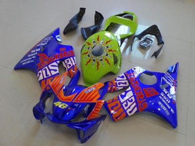 2001-2003 Honda CBR600 F4i Motorcycle Fairings - Yellow Blue Orange Rossi 46 Canada for Sale