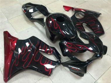 2001-2003 Honda CBR600 F4i Motorcycle Fairing - Glossy Black Red Flame Canada for Sale