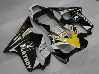 2001-2003 Honda CBR600 F4i Motorcycle Fairings - White Yellow Glossy Black Playboy Canada for Sale