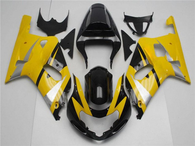 2001-2003 Suzuki GSXR 600/750 Motorcycle Fairings - Yellow Silver Glossy Black Canada for Sale