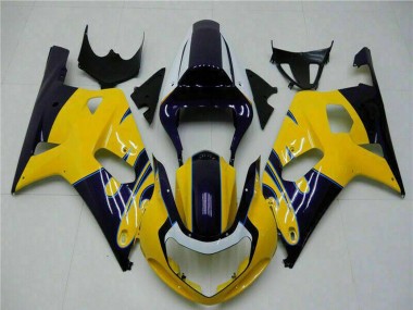2001-2003 Suzuki GSXR 600/750 Motorcycle Fairings - Yellow Dark Blue Glossy Black Canada for Sale