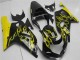 2001-2003 Suzuki GSXR 600/750 Motorcycle Fairings - Glossy Black Yellow Flame Canada for Sale